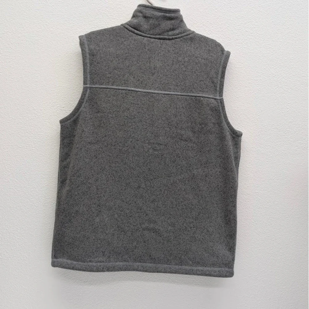 The North Face Sweater‎ Fleece Vest Mens Large Gray Full Zip Akin Law Firm Logo